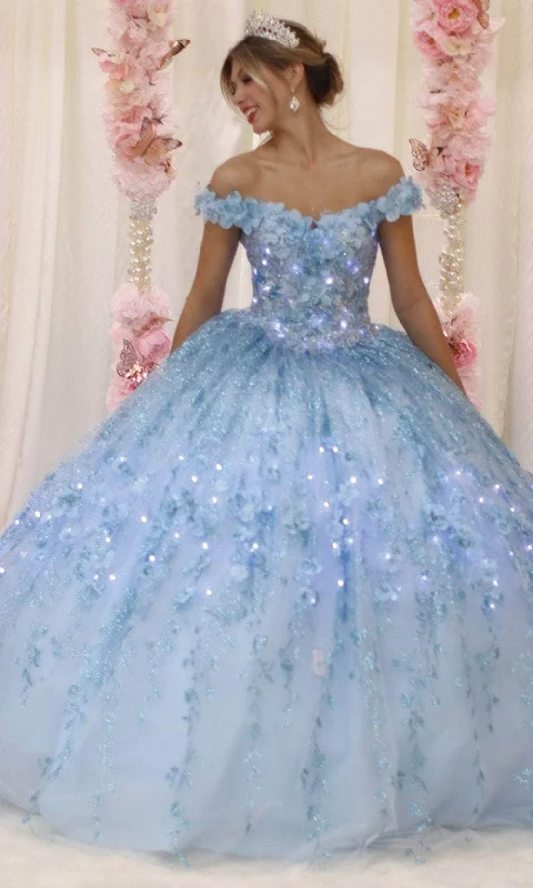 Deal Explosion May Queen LK198 - Off Shoulder Glittered Ballgown