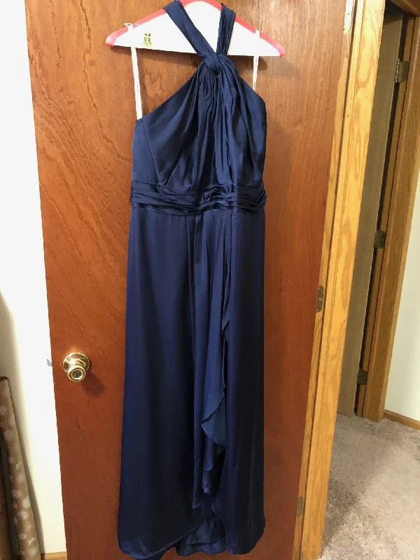 Steals and Deals David's Bridal Long Matte Charmeuse Dress with Y Neckline/f15736