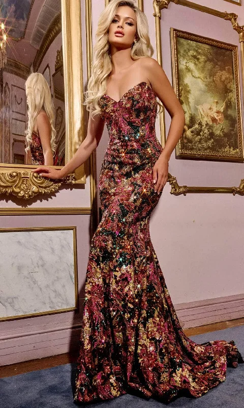Exclusive Savings Jovani 44072 - Sequin Embellishments Strapless Prom Gown