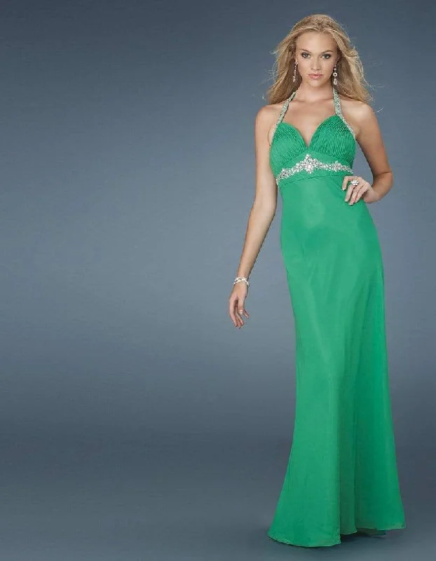 The Best Prices La Femme - 14452 Long Haltered Gown with Beaded Straps