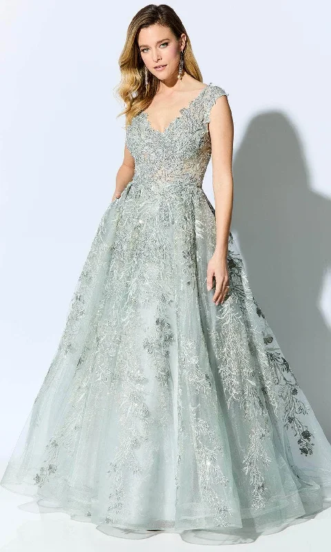 The Best Prices Ivonne D ID903 - Laced Appliqued Evening Gown