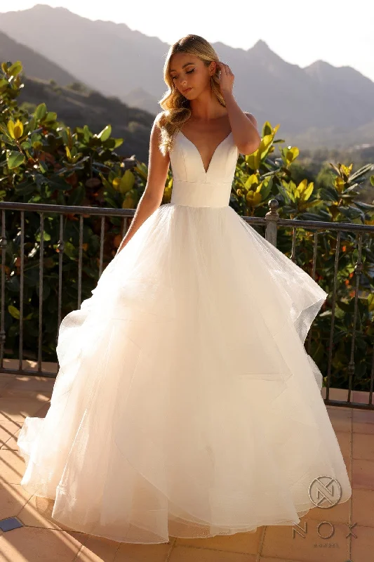 Savings Galore Sleeveless Layered Wedding Gown by Nox Anabel JE997