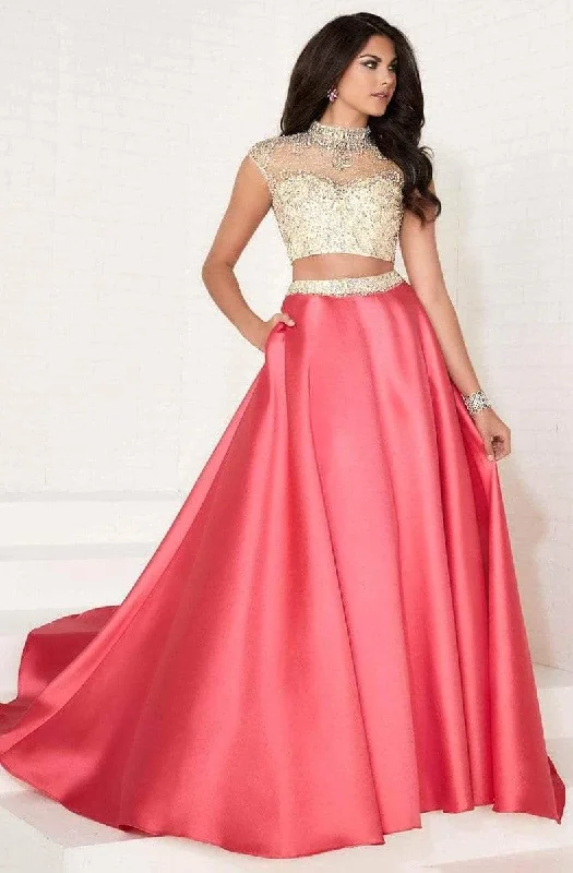 Friends and Family Sale Tiffany Designs - 16277 Cap Sleeve Illusion Choker Mikado Gown