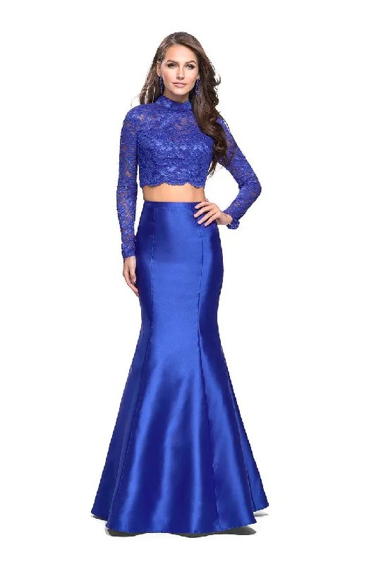 Lowest Price La Femme - 24901 Two Piece Lace Mikado Trumpet Dress
