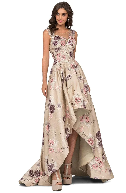 Price Smash Cecilia Couture - 1403 Sequined Floral High Low Gown