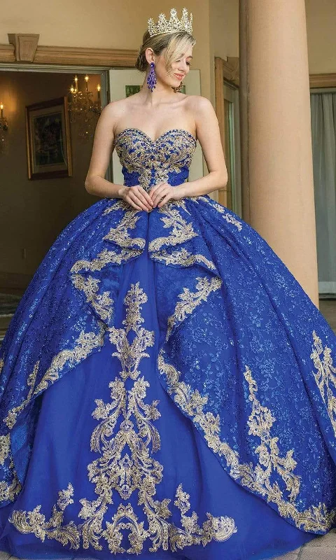 Value Deals Dancing Queen - 1650 Strapless Royalty Motif Ballgown