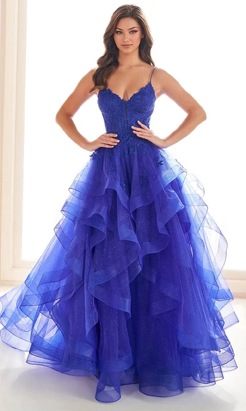 Don't Wait Ellie Wilde EW36203 - Floral Embroidered Sheer Corset Prom Dress
