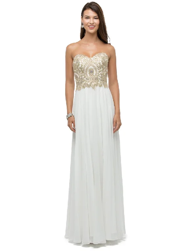 Limited Quantity Dancing Queen Bridal - 9502 Stunning Bead Encrusted Sweetheart Chiffon Ball Gown