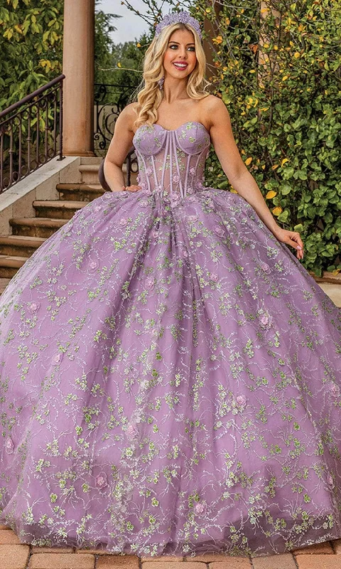 Take Advantage Dancing Queen 1872 - Sheer Floral Embroidered Gown