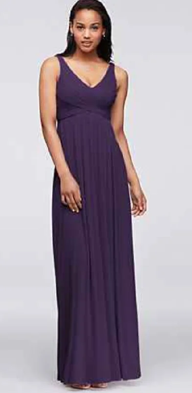 Mega Sale David's Bridal Long Mesh Dress with Cowl Back Detail