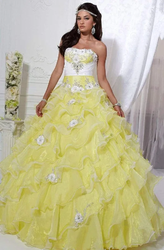 Loyalty Reward Tiffany Designs - 56226 Strapless Floral Appliqued Ballgown