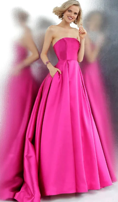 Savings Bonanza JVN by Jovani - JVN62633 Chic Strapless Pleated Ballgown With Train