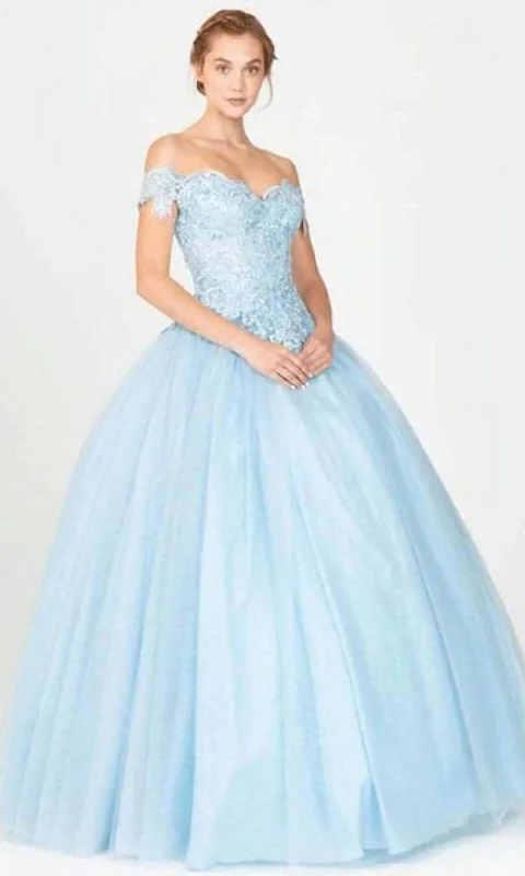 Value Deals Eureka Fashion 9300 - Lace Appliqued Sweetheart Neck Ballgown
