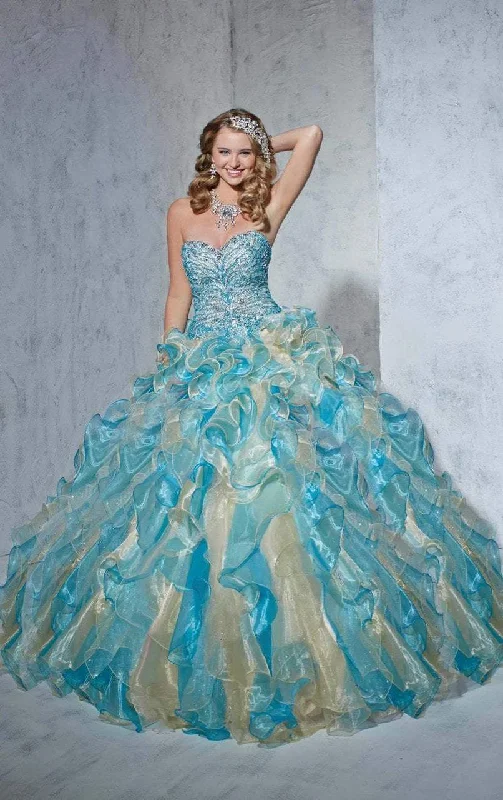 Midnight Sale Tiffany Designs - 56251 Bedazzled Sweetheart Organza Ruffled Ballgown