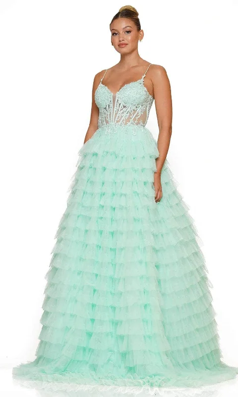 Today's Special Colors Dress 3219 - Applique Tiered Prom Dress