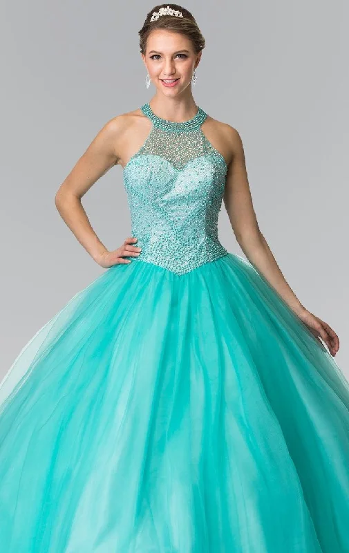 Instant Savings Elizabeth K - GL2309 Beaded Halter Ballgown