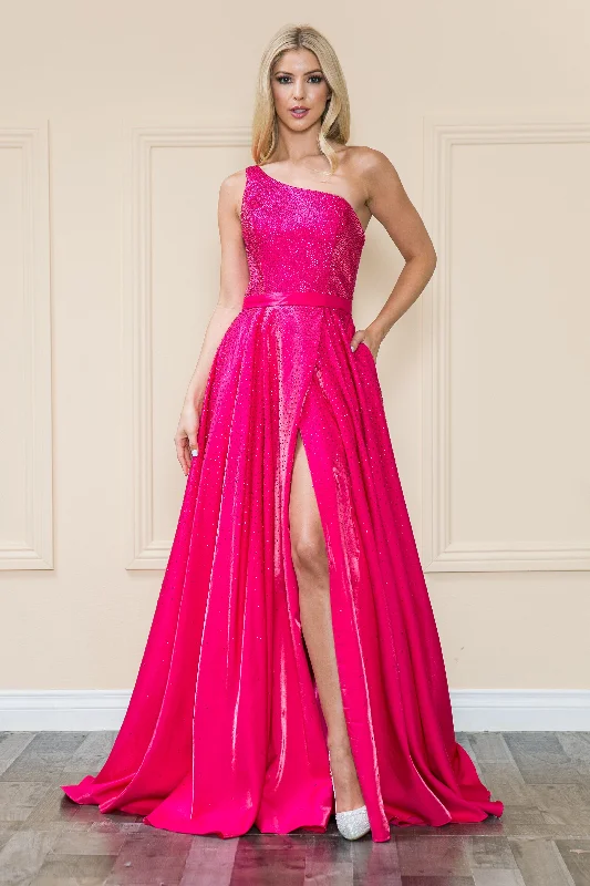 Holiday Sale One Shoulder Iridescent Gown by Poly USA 8920
