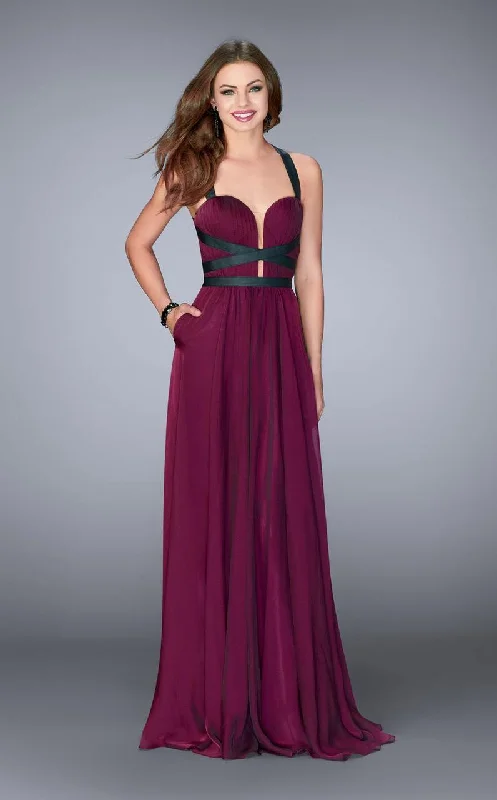 Great Bargains La Femme - 24536 Strappy Back Sweetheart Chiffon Long Prom Dress