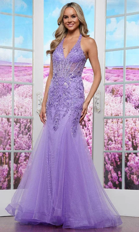 Discount Days Colors Dress 3590 - Halter Neck Beaded Applique Prom Gown