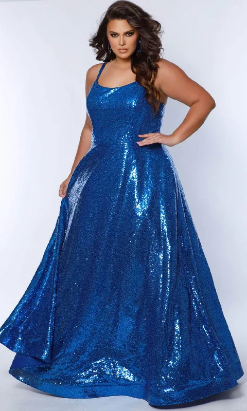 Flash Deals Sydney's Closet SC7387 - Scoop Iridescent Sequin Prom Dress