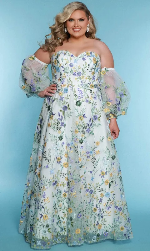 Deal Dash Sydney's Closet Bridal SC5326 - Floral Sweetheart Prom Gown