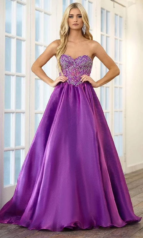 Price Rollback Ava Presley 28588 - Rhinestone Embellished Strapless Ballgown
