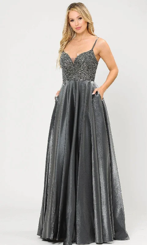 Incredible Offers Poly USA 8674 - Beaded A-Line Prom Dress
