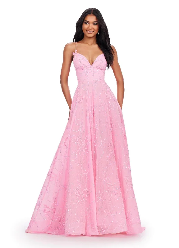 Huge Discounts Ashley Lauren 11658 - Spaghetti Strap A-Line Evening Gown