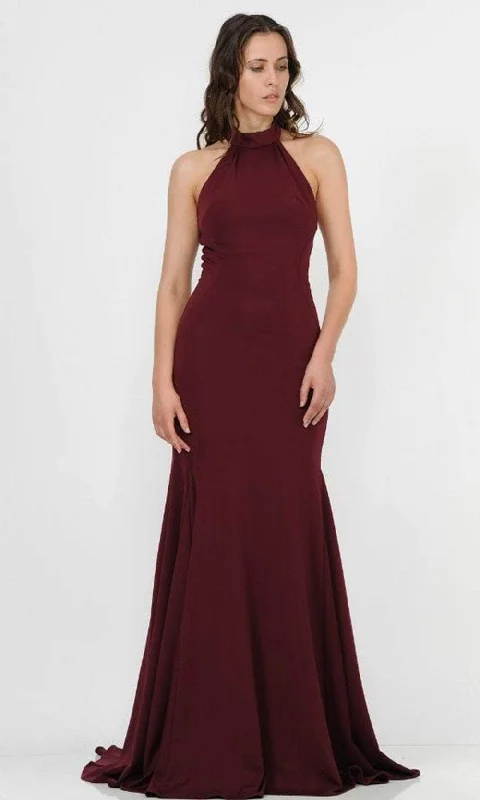 YEAR-End Sale Poly USA 8252 - High Halter Open Back Prom Dress