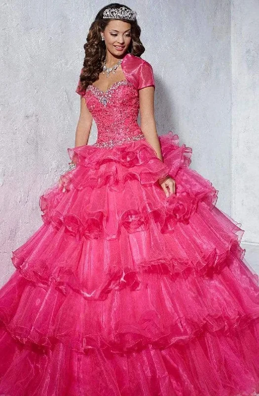 Season Finale Sale Tiffany Designs - 56253 Beaded Sweetheart Tiered Ballgown