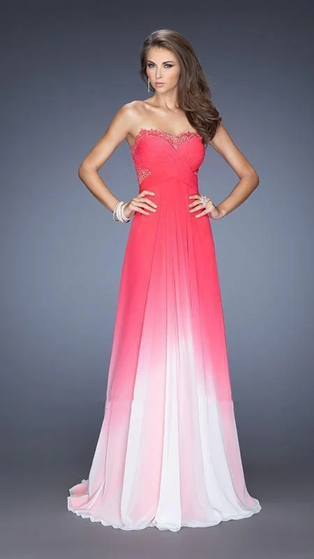 Savings Spectacular La Femme - 20167 Ombre Lace Trimmed Sweetheart A-Line Gown