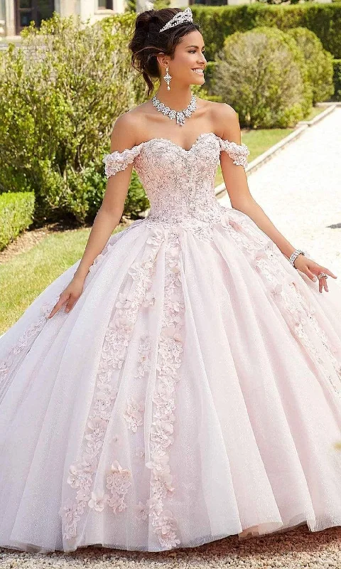 Quick Sale Mori Lee - 89301 3D Floral Appliqued Embellished Ballgown