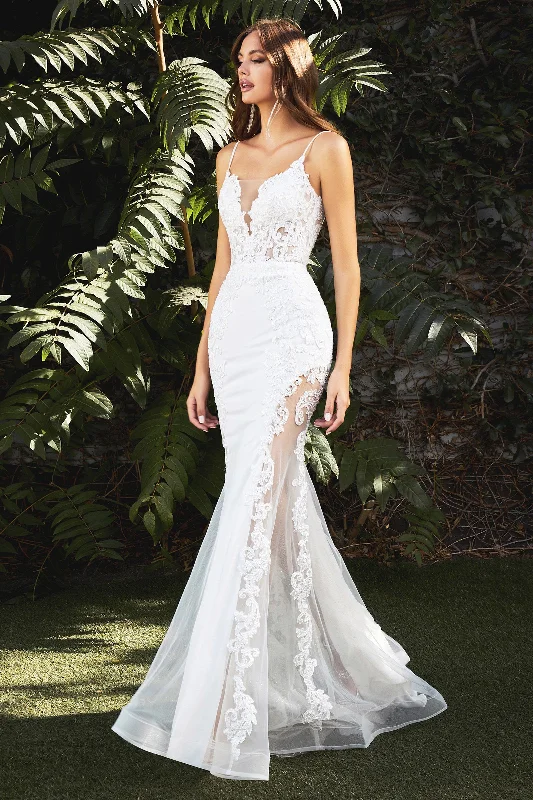Hurry In Illusion Mermaid Bridal Gown by Cinderella Divine CD937W