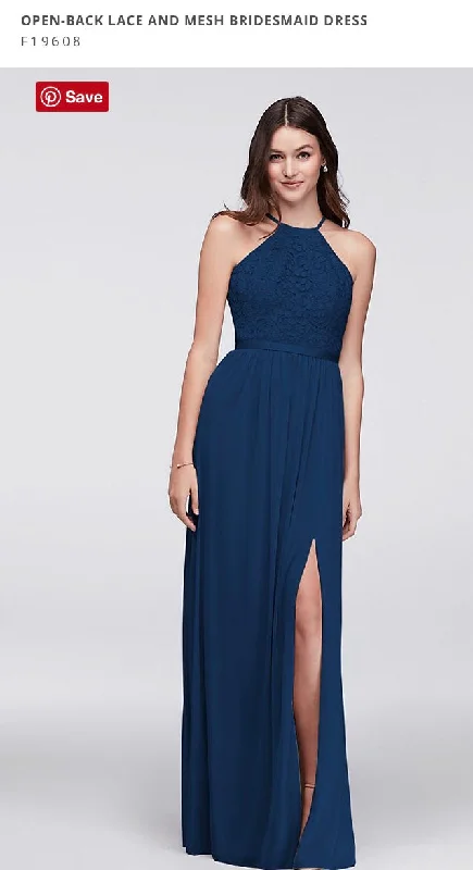 Price Break David's Bridal Open-Back Lace and Mesh F19608