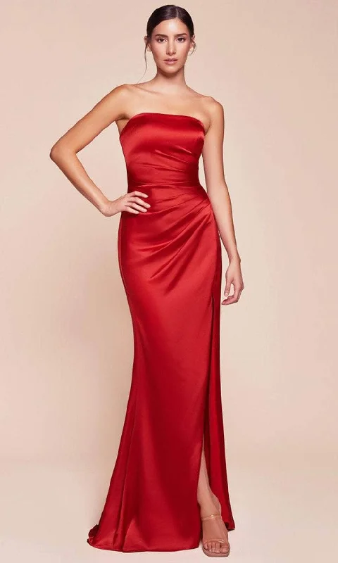 New Arrival Cinderella Divine 7451 - Strapless Satin Long Gown
