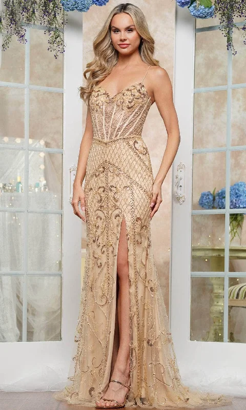Closeout Sale Colors Dress 3395 - Spaghetti Strap Beads Embellishments Prom Gown