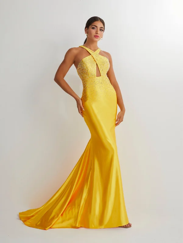 Today’s Deal Beaded Spandex Halter Keyhole Gown by Studio 17 12894