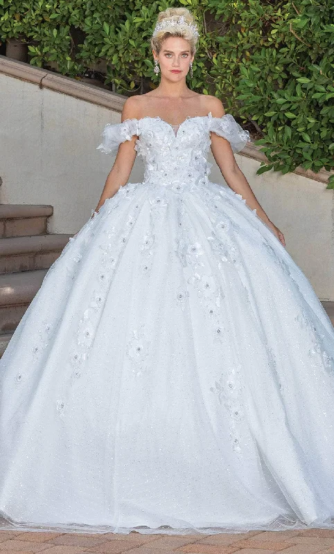 Clearance Items Dancing Queen 1806 - Off-Shoulder 3D floral Embellished Ballgown