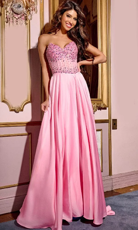 Lowest Prices Jovani D6021 - A-Line Silhouette Strapless Prom Gown