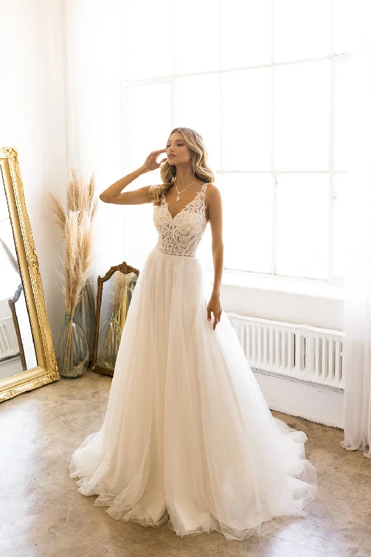 Clearance Event Sleeveless Lace Bodice Bridal Gown by Abby Lane 97193