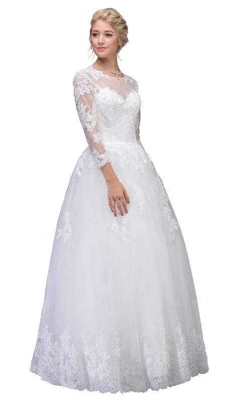 Big Discounts Eureka Fashion Bridal - Lace Long Sleeve Wedding Evening Gown
