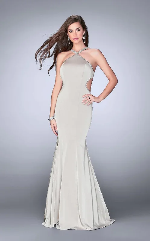 Don’t Miss Out La Femme - 24352 Crystal Beaded Halter Style Prom Dress
