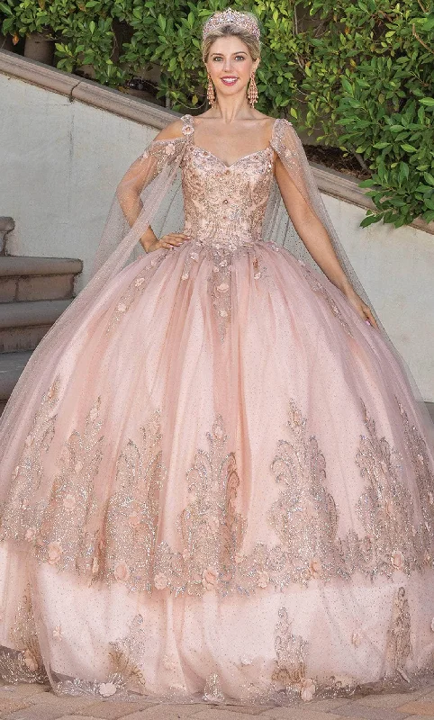 Weekend Deal Dancing Queen 1676 - Glitter Applique Quinceanera Ballgown