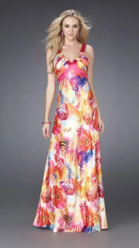 Instant Discount La Femme - 15178 Floral Long Dress
