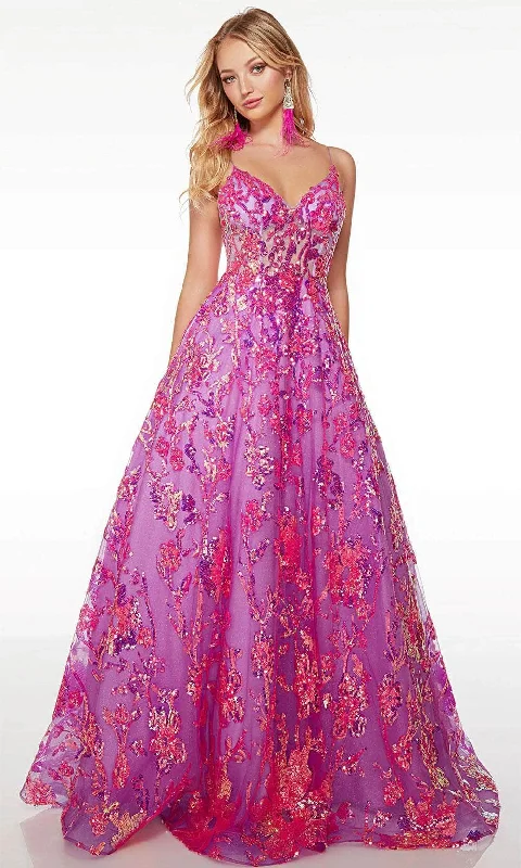 Instant Discount Alyce Paris 61516 - V-Neck Floral Ballgown