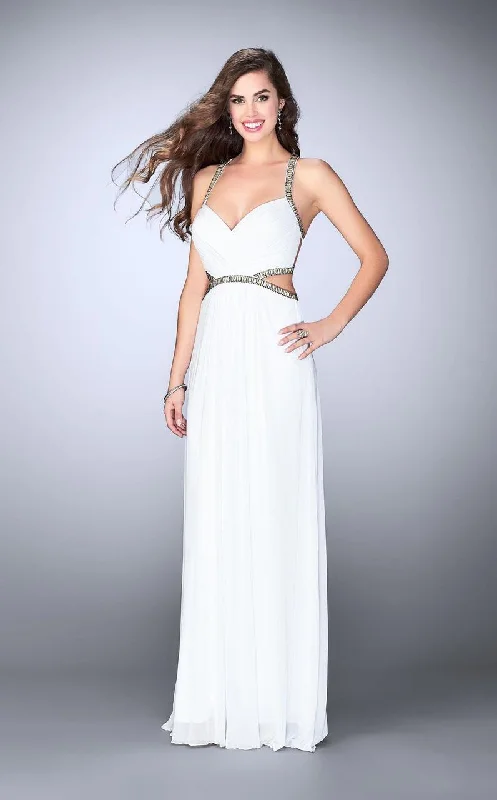 Special Savings La Femme - 23632 Bejeweled Tuck-Sculpted Sweetheart Long Evening Gown