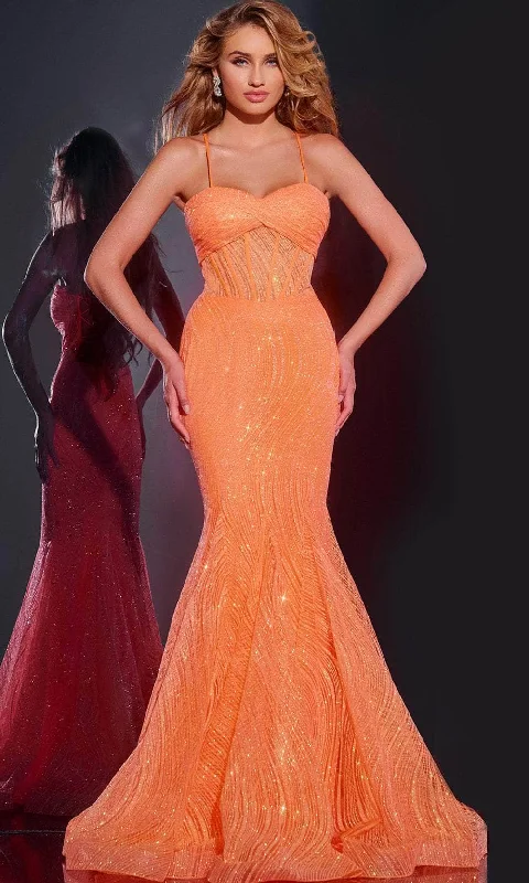 Daily Deals Jovani 44208 - Sequins Spaghetti Straps Prom Gown