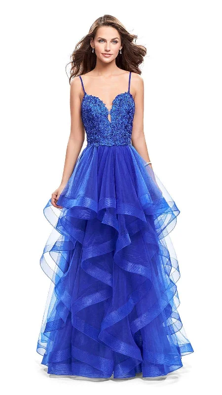 Fantastic Offers La Femme - 25857 Beaded Lace Deep Sweetheart A-line Dress