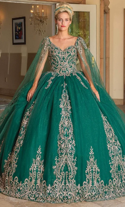 Super Sale Dancing Queen 1743 - Glitter Print Quinceanera Ballgown