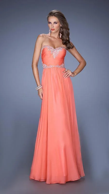 Super Deal La Femme - 19372 Strapless Evening Gown with Jeweled Waist